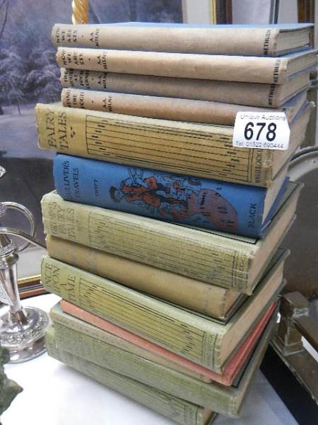 A quantity of books including four 1934 AA Milne.