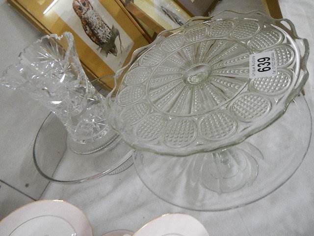 A mixed lot of glass ware including cake stands. - Image 2 of 2