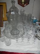 A good lot of cut glass items. (Collect only)