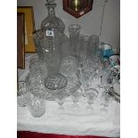 A good lot of cut glass items. (Collect only)