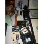 A mixed lot including camera, rulers etc.,