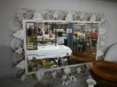 A wrought iron framed mirror. (Collect only)