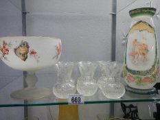 Six specimen vases and two others. (Collect only)