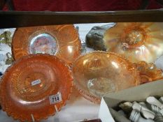 A mixed lot of carnival glass. (Collect only)
