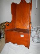 A Victorian rocking child's commode chair. (Collect only)