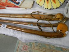 Three old walking sticks. (Collect only).