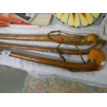 Three old walking sticks. (Collect only).