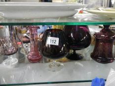 A mixed lot of coloured glass goblets etc,., (collect only).