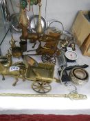A good lot of old brass ware.