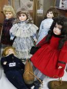 A quantity of collector's dolls.