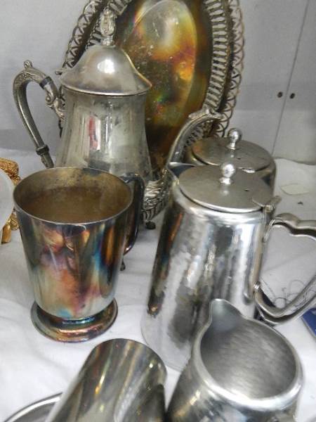 A mixed lot of silver plate teapots etc., - Image 2 of 2