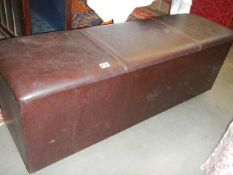 A large leather covered trunk. *Collect Only