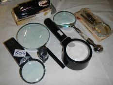Six good magnifying glasses.