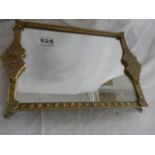 A solid brass two handled tray.