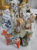A mixed lot of figures including Staffordshire.