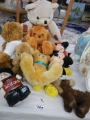 A mixed lot of soft toys.