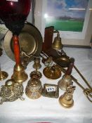 A good mixed lot of brass ware.