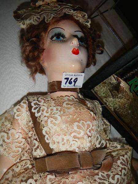 A 1920's French boudoir doll in good condition. - Image 2 of 2
