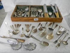 A mixed lot of flat ware etc.,