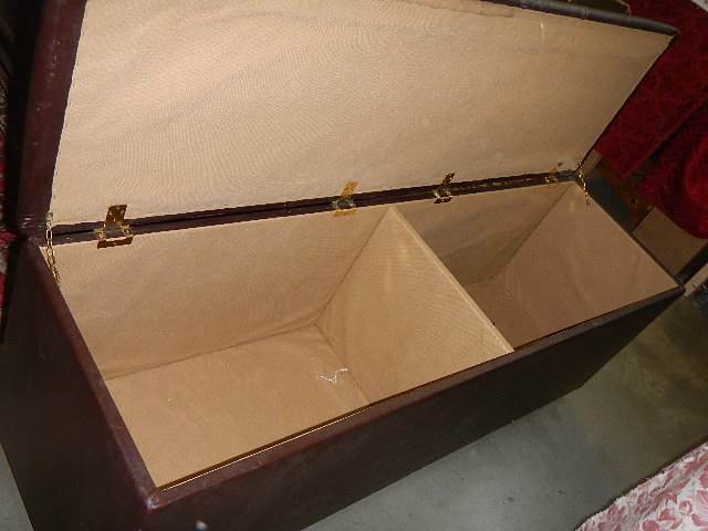 A large leather covered trunk. *Collect Only - Image 2 of 2