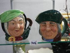Two Royal Doulton character jugs - Toby Philpotts and Sarey Gamp.