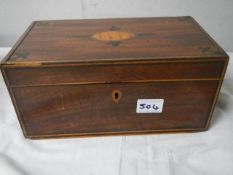 A Victorian mahogany inlaid box a/f.