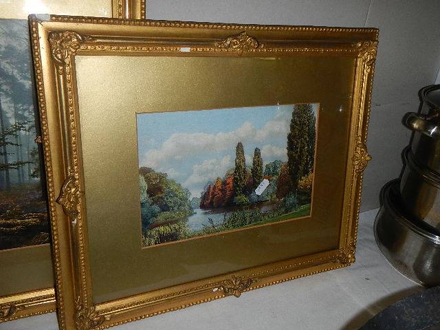 Three framed and glazed rural scenes. - Image 2 of 3