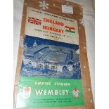 A 1953 England V Hungary football programme