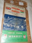 A 1953 England V Hungary football programme