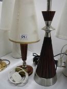 Five assorted table lamps.