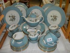 25 pieces of Royal Doulton Elegans dinner ware (8 piece settings but missing one teacup.)