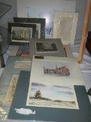 A very good lot of drawings, pictures and prints including Lowry and 19th C.