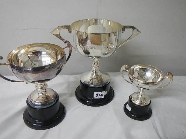 Three silver plate trophies. - Image 2 of 2