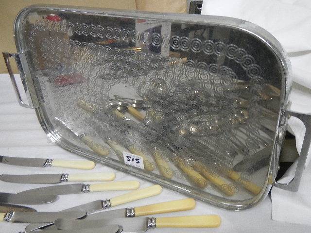 A mixed lot of cutlery and a tray. - Image 5 of 6