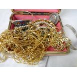 A mixed lot of costume jewellery etc.,