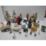 A mixed lot of ceramics including figures.