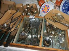 A mixed lot of flatware including set of six spoons.