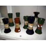 7 Lovatts Langley lead glazed vases (3a/f)