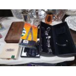 Boxed Dents leather gloves size XL, cased bar set & pool themed ashtray etc.