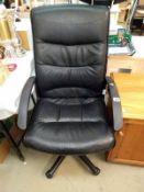 A black leather office chair, COLLECT ONLY