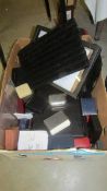 A large box of assorted jewellery boxes and cases,