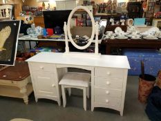 A Julian Bowen dressing table mirror and stool (137cm x 43cm x height 72cm), COLLECT ONLY