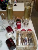 A selection of candle holders etc