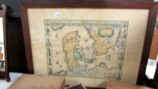 An oak framed and glazed map "The Kingdome of Denmarke", COLLECT ONLY.