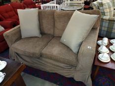 A large 2 seater light brown sofa, COLLECT ONLY