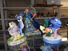 3 Disney traditions figures including A brave Princess, Finding Nemo and Lady and the Tramp