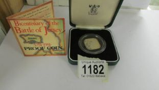 A 22ct gold proof coin, Bicentenary of the Battle of Jersey, 1781 - 1981.