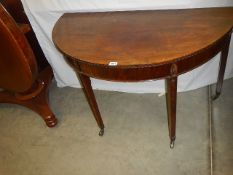 A Victorian mahogany D end table, COLLECT ONLY.