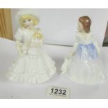 A Royal Worcester figurine, Katie and a Royal Doulton figure Andrea Hn 3058.