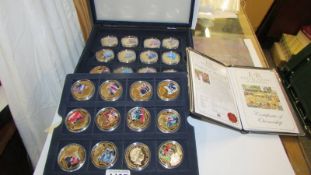 A cased set of 24 'Reflections of a Reign' coin collection, 24 ct gold plated.